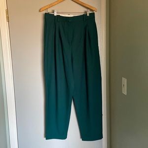 & Other Stories on trend drapery high waist Kelly green trouser. Size 10.